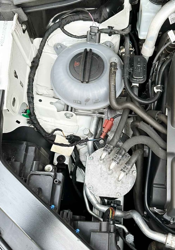 Undercarriage after dry ice cleaning — clean, treated surface